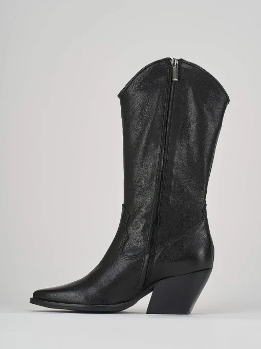 Stivali tacco 7cm pelle nero