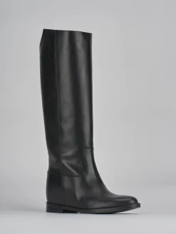 Stivali tacco 2cm pelle nero