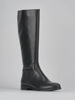 Stivali tacco 2cm pelle nero