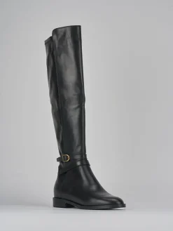 Stivali tacco 2cm pelle nero
