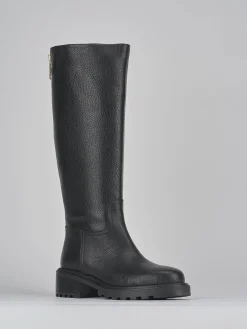 Stivali tacco 2cm pelle nero