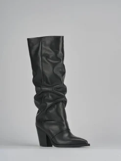 Stivali tacco 9cm pelle nero