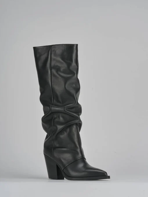 Stivali tacco 9cm pelle nero