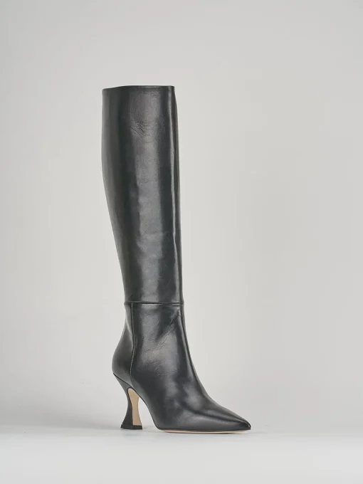 Stivali tacco 7cm pelle nero
