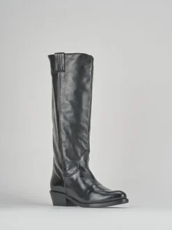 Stivali tacco 4cm pelle nero