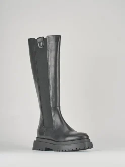 Stivali tacco 3cm pelle nero