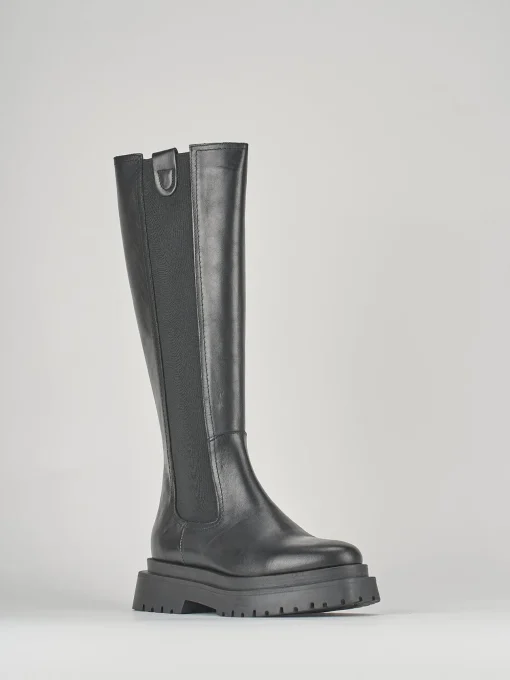 Stivali tacco 3cm pelle nero