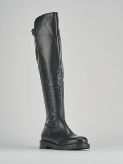 Stivali tacco 2cm pelle nero