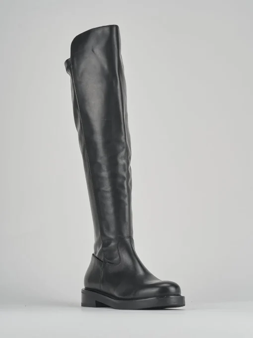 Stivali tacco 2cm pelle nero