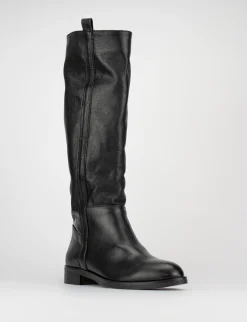 Stivali tacco 1cm pelle nero
