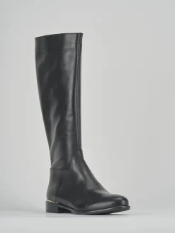 Stivali tacco 2cm pelle nero