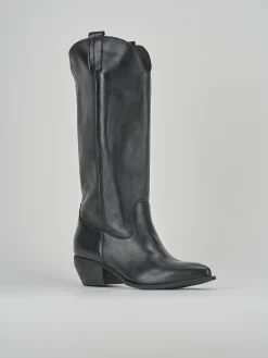 Stivali tacco 4cm pelle nero