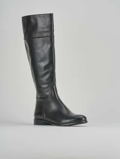 Stivali tacco 2cm pelle nero