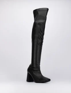 Stivali tacco 8cm pelle nero