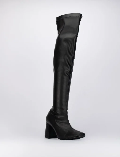 Stivali tacco 8cm pelle nero