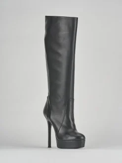 Stivali tacco 12cm pelle nero