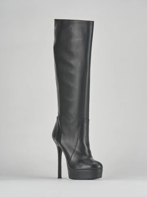Stivali tacco 12cm pelle nero