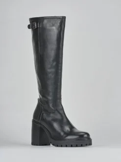 Stivali tacco 7cm pelle nero