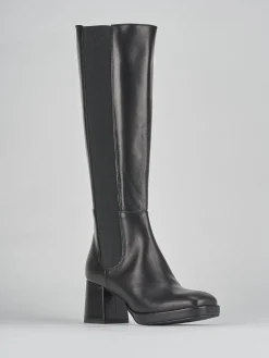 Stivali tacco 5cm pelle nero