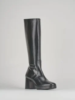 Stivali tacco 9cm pelle nero