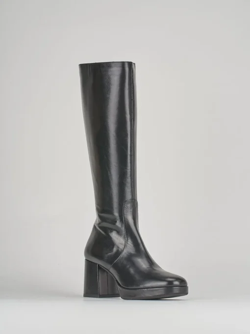 Stivali tacco 9cm pelle nero