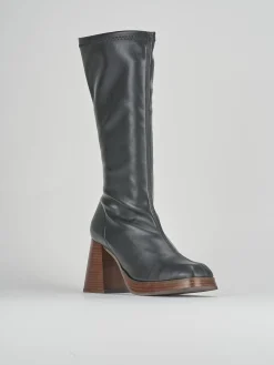 Stivali tacco 8cm pelle nero