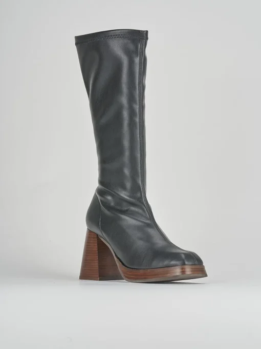 Stivali tacco 8cm pelle nero