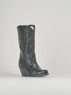 Stivali tacco 6cm pelle nero