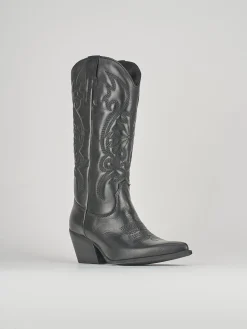 Stivali tacco 8cm pelle nero