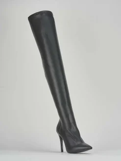 Stivali tacco 10cm pelle nero