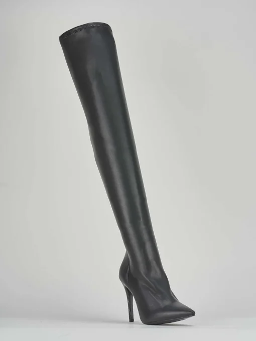 Stivali tacco 10cm pelle nero