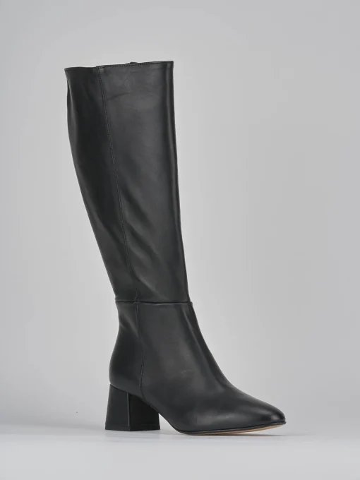 Stivali tacco 6cm pelle nero