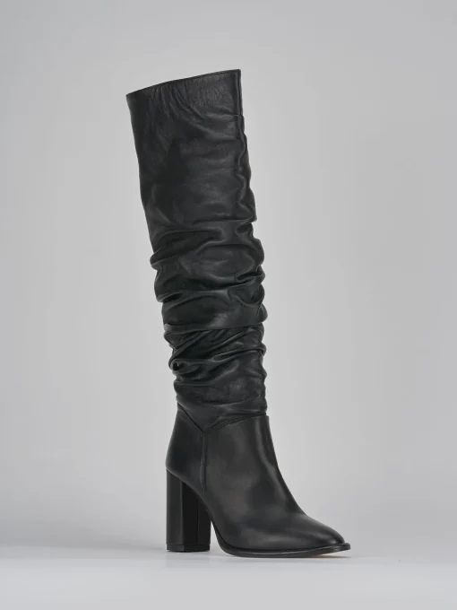 Stivali tacco 9cm pelle nero