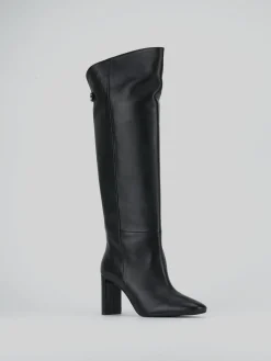 Stivali tacco 8cm pelle nero