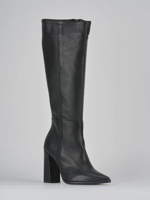 Stivali tacco 9cm pelle nero