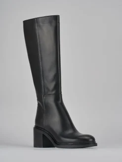 Stivali tacco 5cm pelle nero