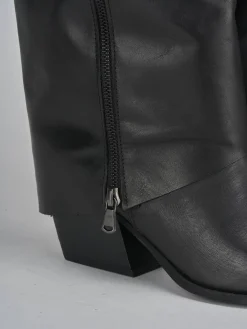Stivali tacco 7cm pelle nero