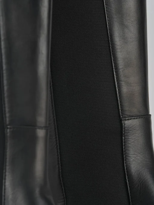 Stivali tacco 2cm pelle nero