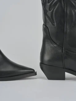 Stivali tacco 7cm pelle nero
