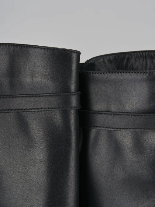 Stivali tacco 2cm pelle nero