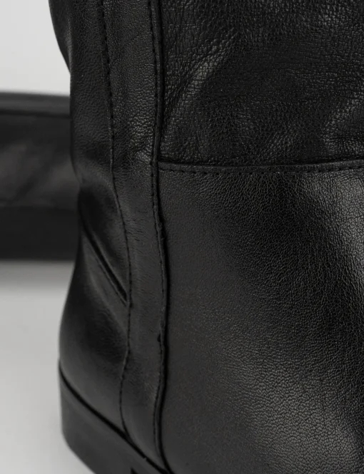 Stivali tacco 1cm pelle nero