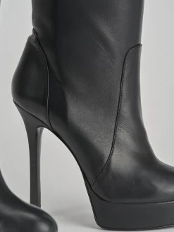 Stivali tacco 12cm pelle nero