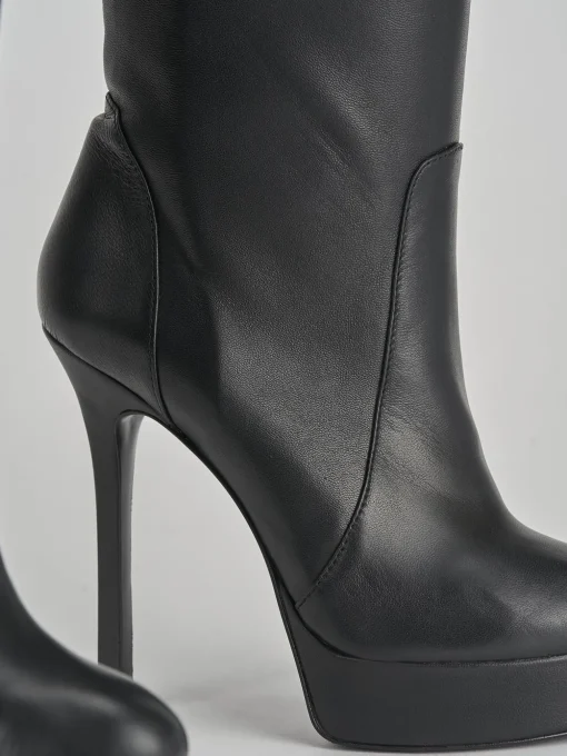 Stivali tacco 12cm pelle nero