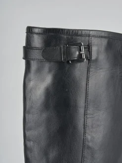 Stivali tacco 7cm pelle nero