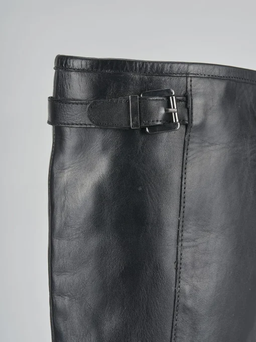 Stivali tacco 7cm pelle nero