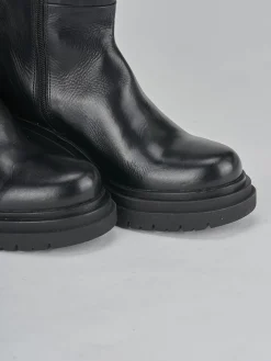 Stivali tacco 5cm pelle nero