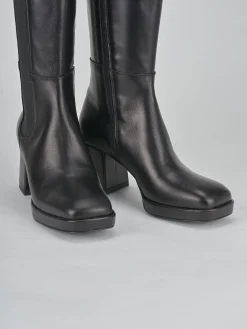 Stivali tacco 5cm pelle nero
