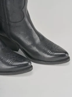 Stivali tacco 7cm pelle nero