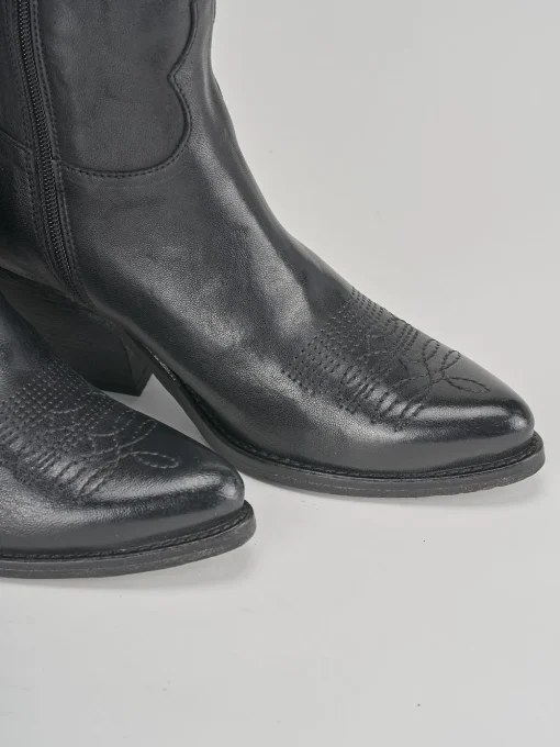 Stivali tacco 7cm pelle nero