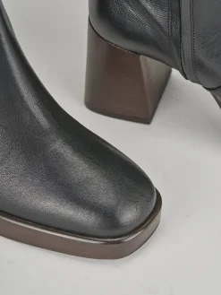 Stivali tacco 7cm pelle nero